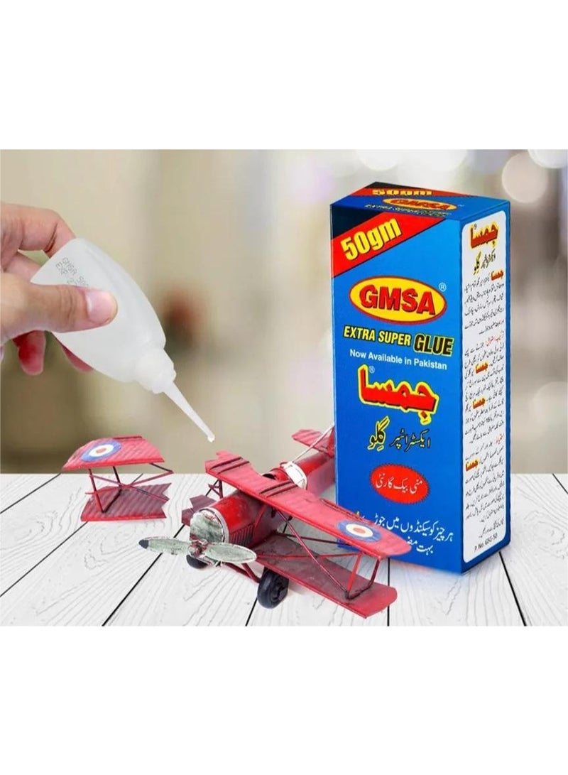 GMSA 50g Extra Super Glue – Instant Strong Bond Adhesive, Fast-Drying Multi-Purpose Glue for Plastic, Metal, Rubber, Wood & Ceramics - Image 2